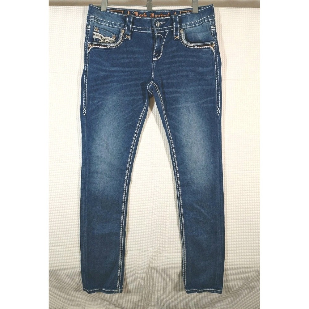 Rock Revival Arisa Jeans Womens 28 Embroidered Flap Pocket